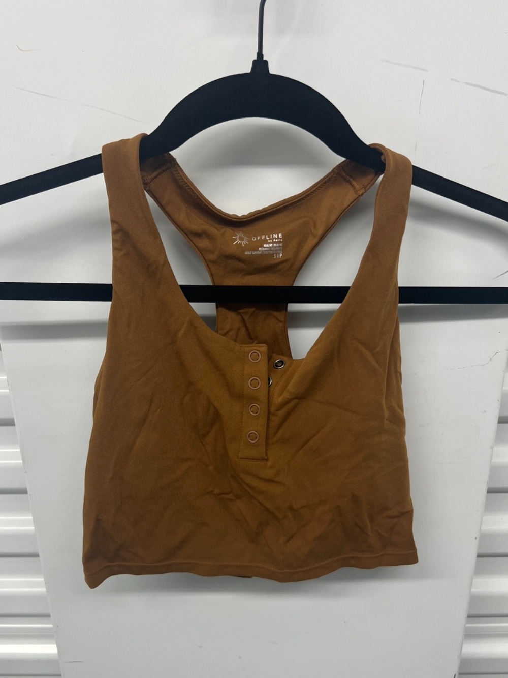 Aerie Offline Real Me Henley Longline Sports Bra